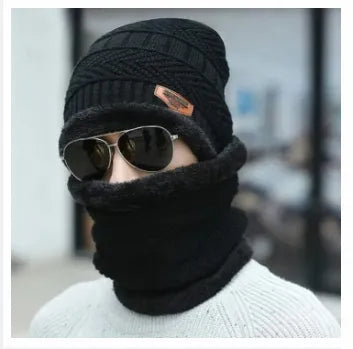Beanie Wool Cap with Neck Warmer for Men Women- Warm Winter Caps for Boys