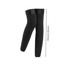 Winter Thermal Fleece Knee Warmer Pair with Strap Adjustable for Men & Women